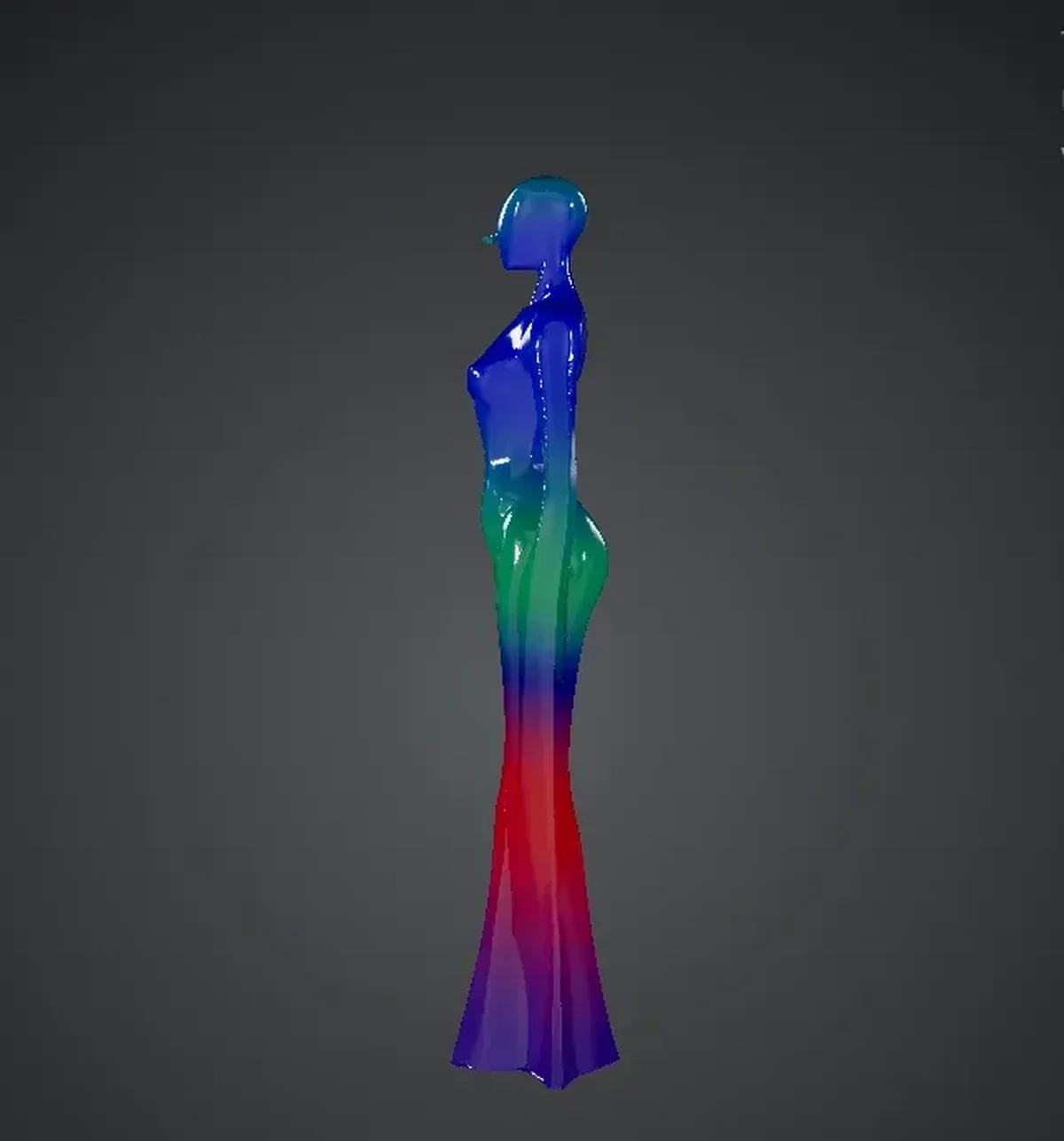 Chromatic Form – Abstract Human Sculpture STL - 3D model