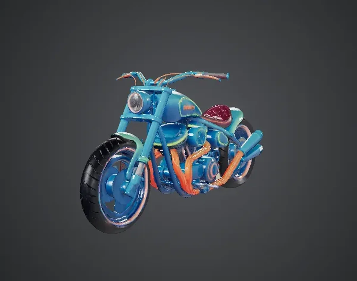 Custom Retro Motorcycle – Detailed 3D Printable Model - 3D model