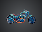 Custom Retro Motorcycle – Detailed 3D Printable Model - Preview image 2 - STL 3D print