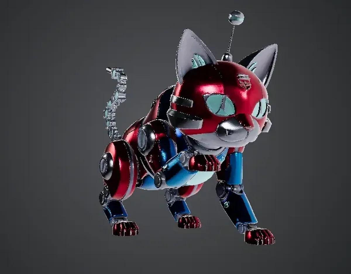 Cyber Mech Cat – Futuristic Robotic Figurine STL - 3D model