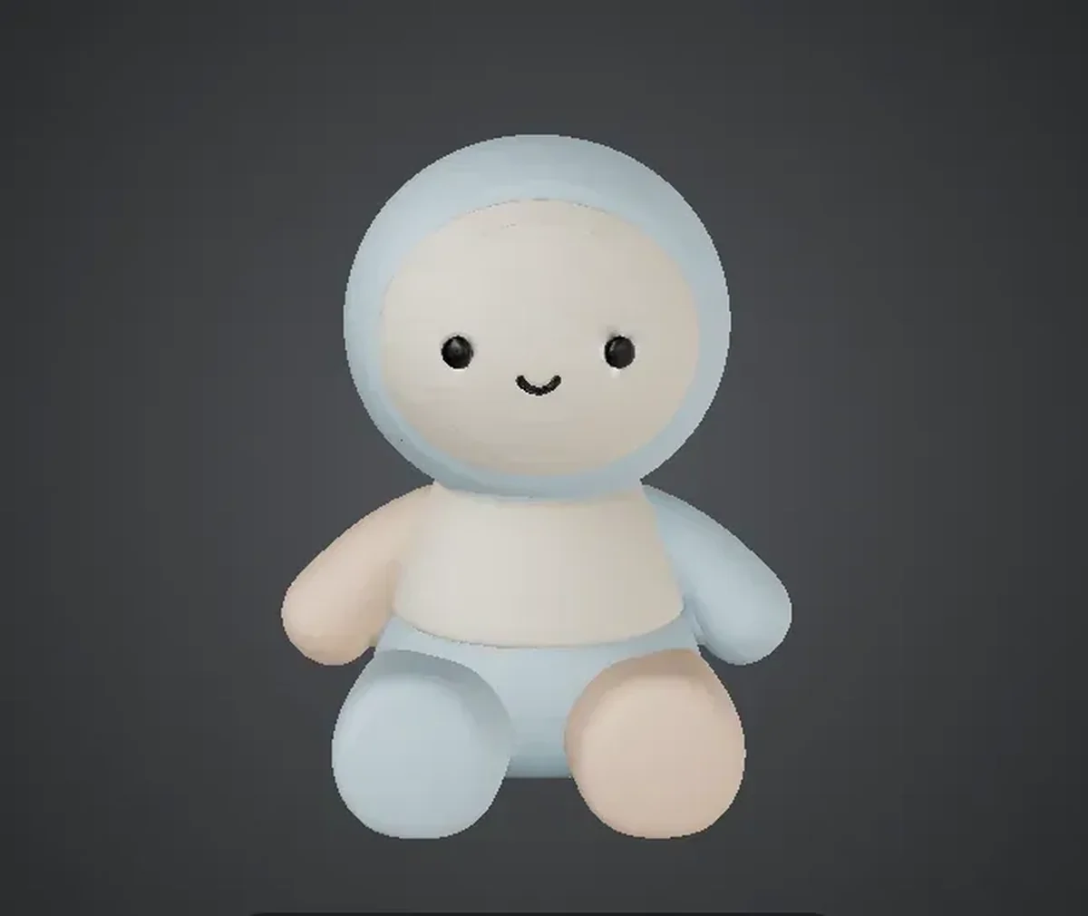 Soft Buddy Doll – Minimal Cute Figurine STL - 3D model