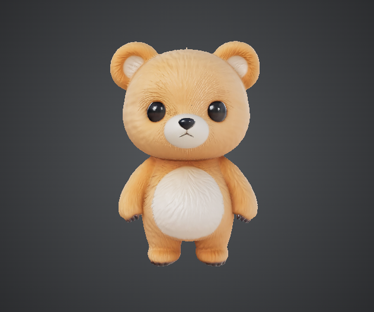“cute fluffy little bear” 🧸 - STL 3D print model
