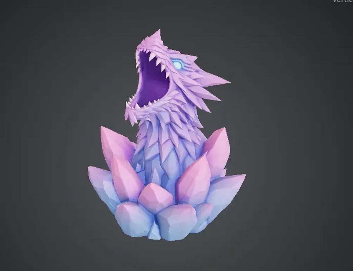 Crystal Dragon Piggy Bank – 3D Printable Fantasy Coin Bank - 3D model