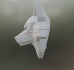 Low Poly Wolf Head Bust – STL 3D Model - Preview image 2 - STL 3D print
