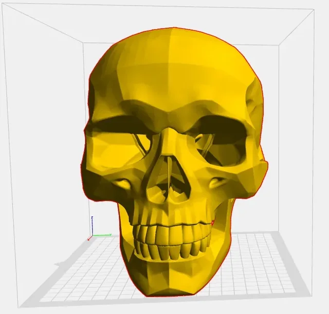 Low Poly Skull Sculpture – STL 3D Model