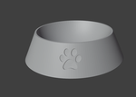 Pet Food & Water Bowl with Paw – STL 3D Model - Preview image 1 - STL 3D print