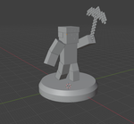 Blocky Miner Figurine with Pickaxe – 3D Printable STL - Preview image 2 - STL 3D print