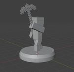 Blocky Miner Figurine with Pickaxe – 3D Printable STL - Preview image 3 - STL 3D print