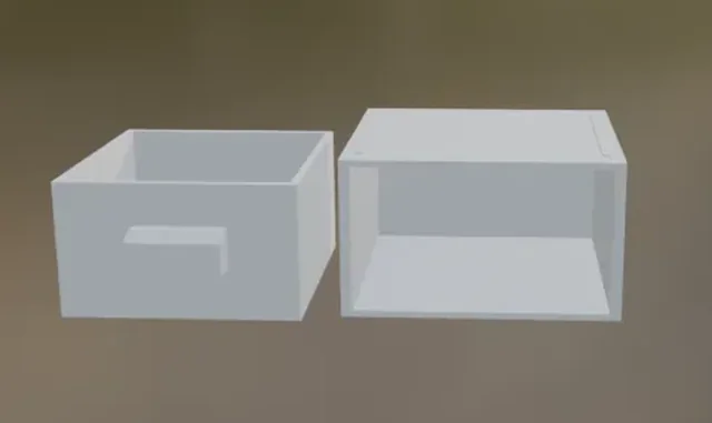 Modular Storage Box with Sliding Drawer – 3D Printable STL