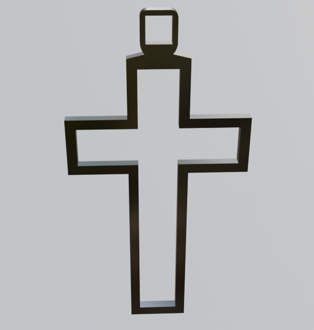 Minimalist Cross Pendant (3D Printable STL) - 3D model