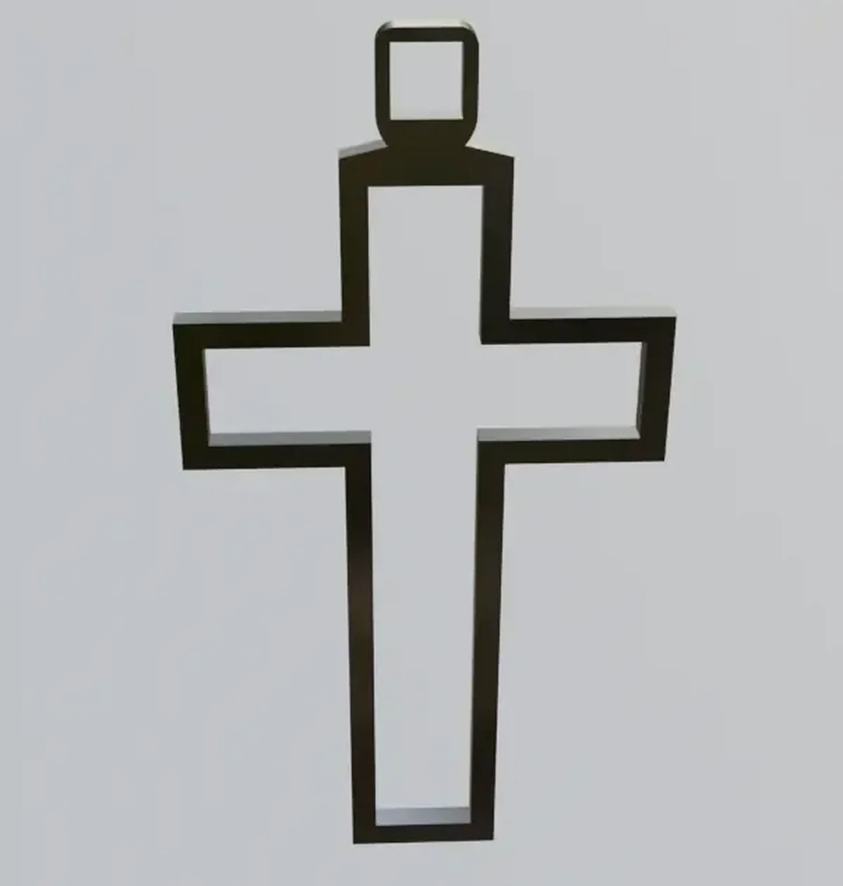 Minimalist Cross Pendant (3D Printable STL) - 3D model
