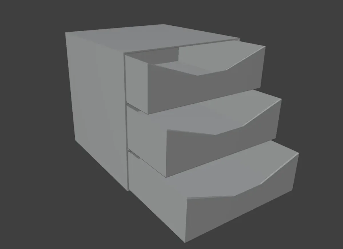 Minimalist 3 Drawer Desk Organizer - 3D model