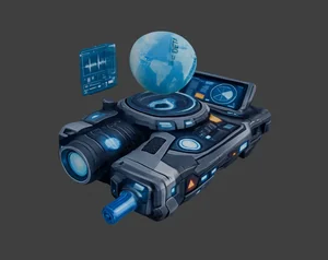 Sci-Fi Holographic Scanner Device - Futuristic Globe Project