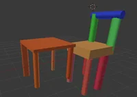 low poly chair and table - Preview image 1