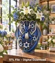 Royal Blue Lily Dragon Vase STL File for 3D Print