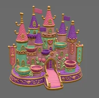 Princess Castle Organizer STL File for 3D Print - Preview image 3