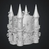 Rose Princess Castle Planter STL File for 3D Print - Preview image 9
