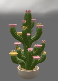 Blooming Cactus Jewelry Organizer STL File for 3D Print - Preview image 2