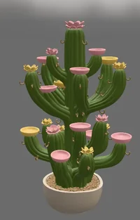 Blooming Cactus Jewelry Organizer STL File for 3D Print - Preview image 3