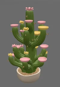 Blooming Cactus Jewelry Organizer STL File for 3D Print - Preview image 4