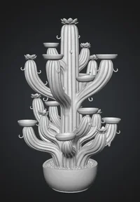 Blooming Cactus Jewelry Organizer STL File for 3D Print - Preview image 8