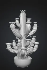 Blooming Cactus Jewelry Organizer STL File for 3D Print - Preview image 10
