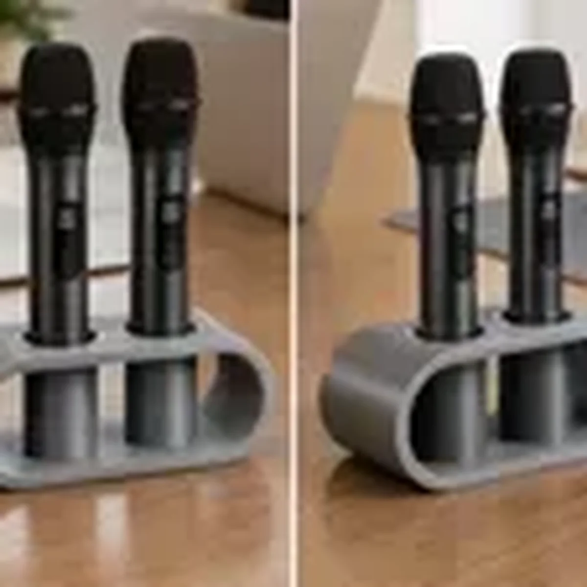 Two-Slot Mic Cradle — 38 mm Desk Stand - 3D model