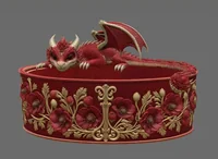 Crimson Poppy Dragon Planter STL File for 3D Print - Preview image 2