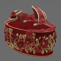 Crimson Poppy Dragon Planter STL File for 3D Print - Preview image 4