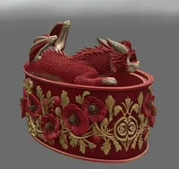 Crimson Poppy Dragon Planter STL File for 3D Print - Preview image 6