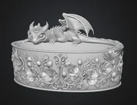 Crimson Poppy Dragon Planter STL File for 3D Print - Preview image 8