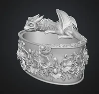 Crimson Poppy Dragon Planter STL File for 3D Print - Preview image 9