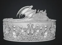 Crimson Poppy Dragon Planter STL File for 3D Print - Preview image 10