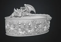 Crimson Poppy Dragon Planter STL File for 3D Print - Preview image 11