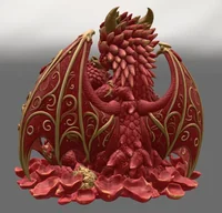 Rose Dragon Mother and Baby STL File for 3D Print - Preview image 6
