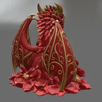 Rose Dragon Mother and Baby STL File for 3D Print - Preview image 7