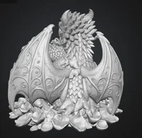 Rose Dragon Mother and Baby STL File for 3D Print - Preview image 11