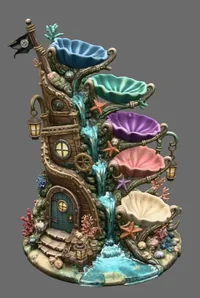 Advertising Enchanted Shipwreck Shell Bowl Organizer STL File for 3D Print - Preview image 2