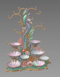 Seahorse Coral Shell Bowl Organizer STL File for 3D Print - Preview image 3