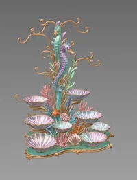 Seahorse Coral Shell Bowl Organizer STL File for 3D Print - Preview image 8