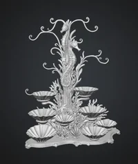 Seahorse Coral Shell Bowl Organizer STL File for 3D Print - Preview image 9