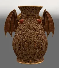 Crimson Floral Dragon Vase STL File for 3D Print - Preview image 6