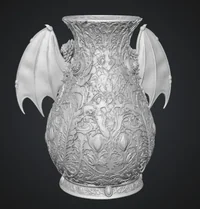 Crimson Floral Dragon Vase STL File for 3D Print - Preview image 10