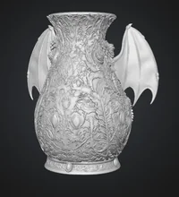 Crimson Floral Dragon Vase STL File for 3D Print - Preview image 11