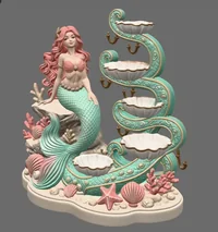Mermaid Shell Jewelry Organizer STL File for 3D Print - Preview image 4