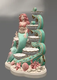 Mermaid Shell Jewelry Organizer STL File for 3D Print - Preview image 5