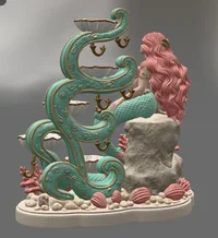 Mermaid Shell Jewelry Organizer STL File for 3D Print - Preview image 6
