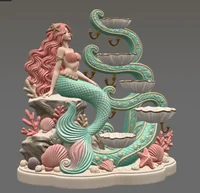 Mermaid Shell Jewelry Organizer STL File for 3D Print - Preview image 8