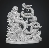 Mermaid Shell Jewelry Organizer STL File for 3D Print - Preview image 9