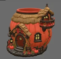 Autumn Pumpkin Cottage Planter STL File for 3D Print - Preview image 5